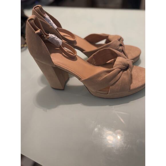 LOFT Tan Knotted Platform Heels Size 9.5 NEW - Picture 6 of 9
